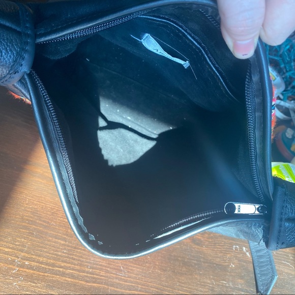 Albano Multicolor Mix Match Pattern Black Purse Hand Bag Cross Body - Picture 12 of 12